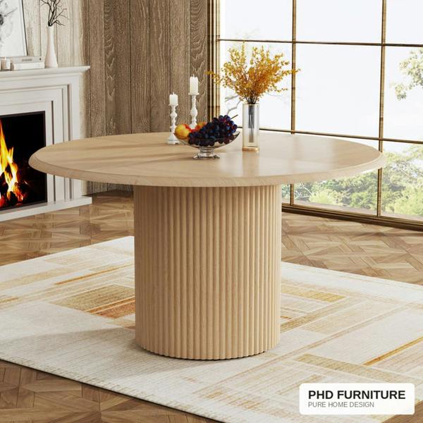 REED Round Dining Table Ø120cm – Natural Oak Finish