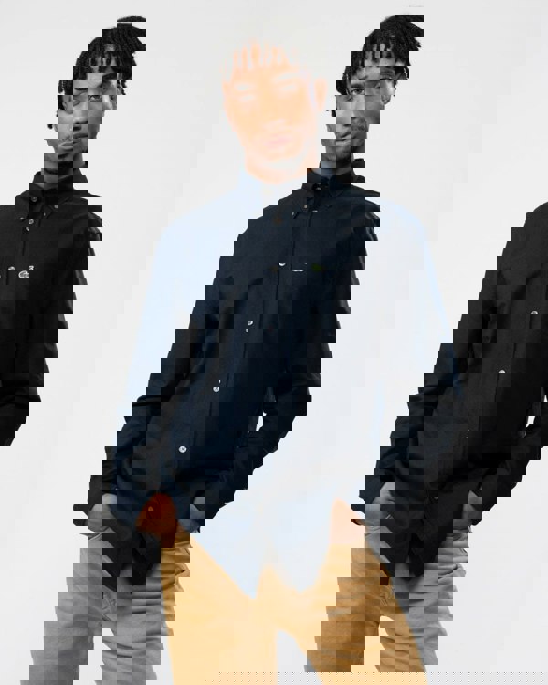 Lacoste Mens Casual Long Sleeve Woven Shirt - Navy F2W