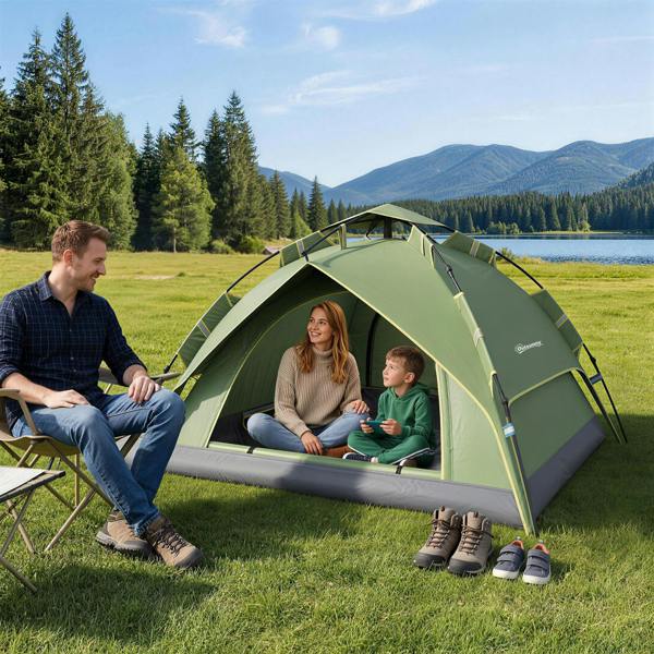 Outsunny 2 Man Pop Up Tent Camping Festival Hiking Family Travel Shelter