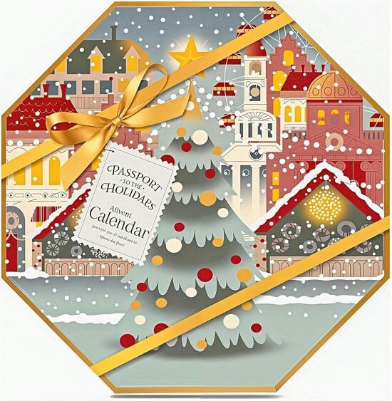 Yankee Candle Advent Calendar - 24 Tea Lights & 1 Tea Light Holder - Passport to the Holidays