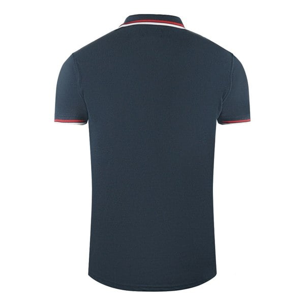 Aquascutum Twin Tipped Collar Brand Logo Polo Shirt - Navy Blue