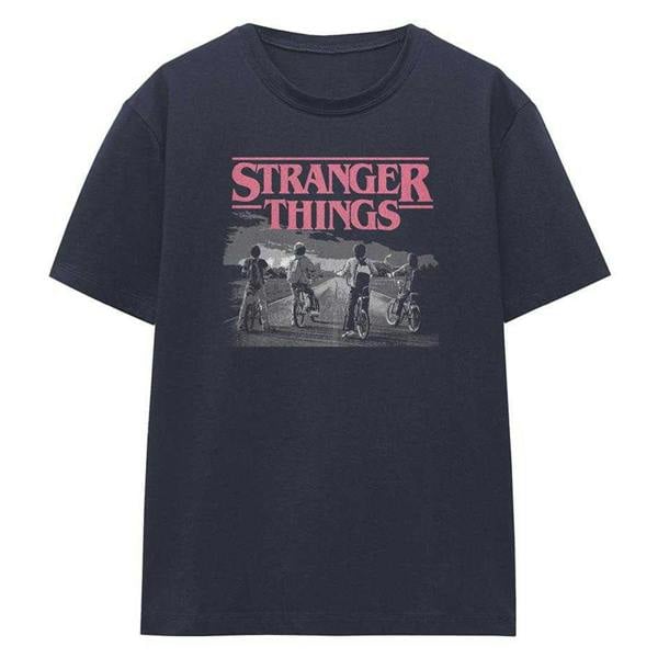 Stranger Things Womens/Ladies Vintage Poster T-Shirt - Deep Navy