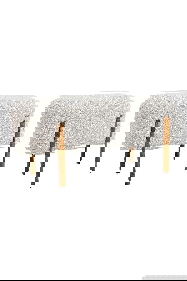 Living and Home Beige Polar Fleece Oval Shaped Bench Entryway Shoe Changing Stool