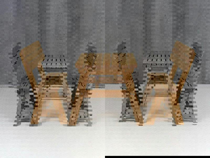 Victoria Rounded Picnic Table and Benches Set With Backrest - Rustic Finish Wooden Outdoor Dining Set for Gardens and Patios