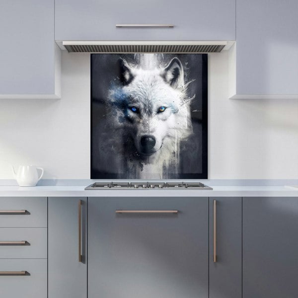 Warren Reed - Designer White Wolf Face Splashart Dark Backgrouns Kitchen Splashback