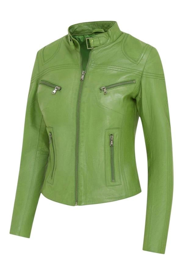 Infinity Leather Women's Casual Slim-Fit Leather Biker Jacket-Tulsa