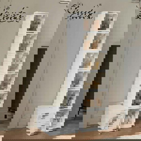 Levede Shoe Box Foldable Home Shoe Shelf Ventilated Storage Organizer 6 Pcs