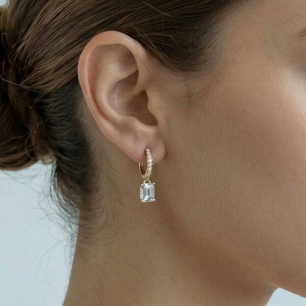 Uchi & Soto Shikaku Gold Stone Earrings