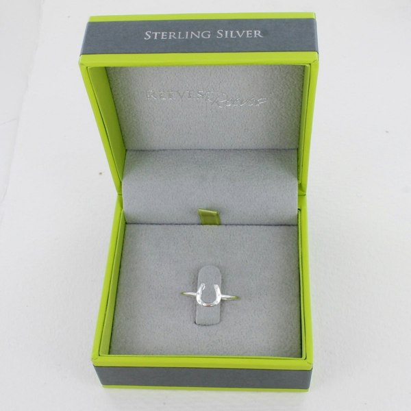 Sterling Silver Pavé Horseshoe Ring - Reeves & Reeves