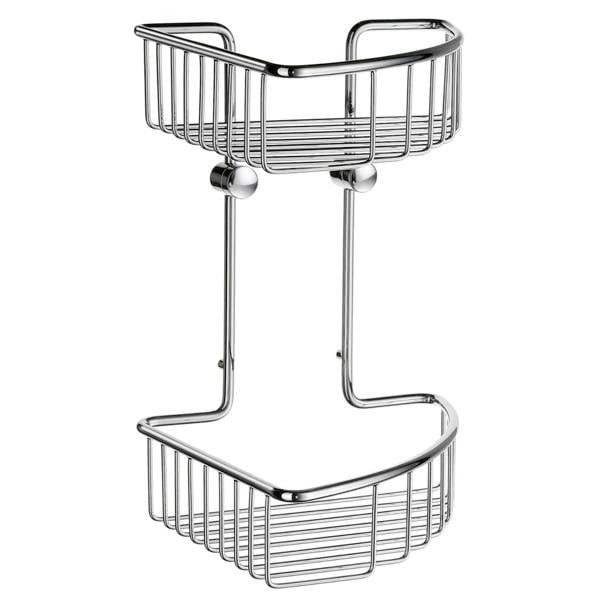 Polished chrome double corner shower basket