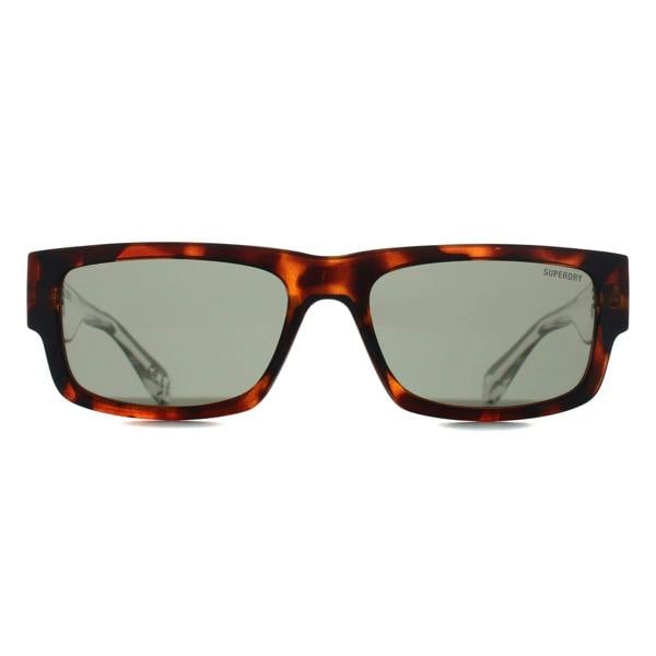 Superdry Sunglasses SDS-5005 102A Tortoise Crystal Solid Green