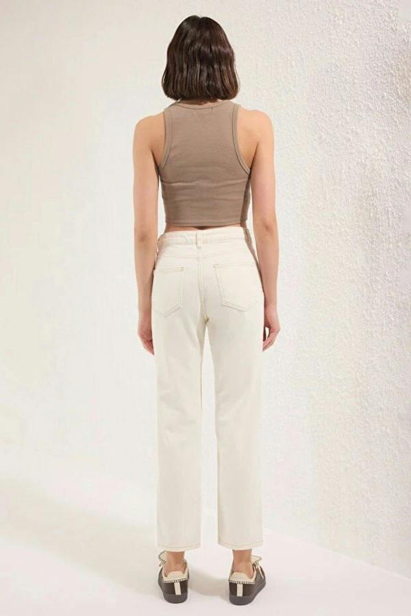 WOVCOR High Waist Straight Cut Jeans