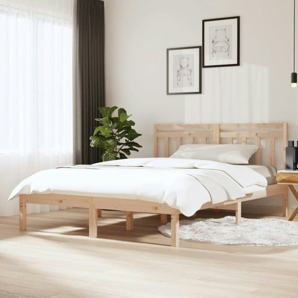 Berkfield Bed Frame 135x190 cm Double Solid Wood