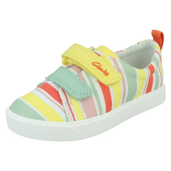 Clarks Childrens Clarks Hook & Loop Fastening Canvas Shoes City Bright