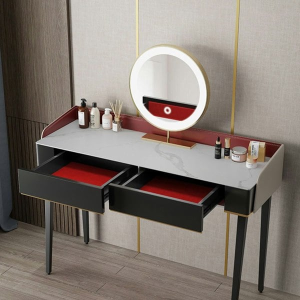 Ivoree Dressing Table With Drawers, Wood-Weilai Concept-Weilai Concept