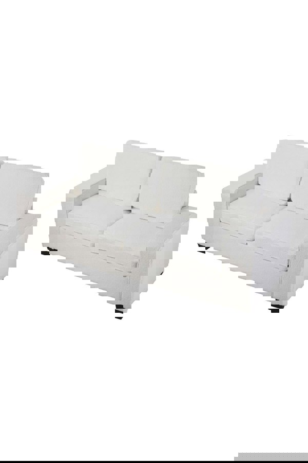 Living and Home Modern Teddy Fleece Upholstered Loveseat Sofa