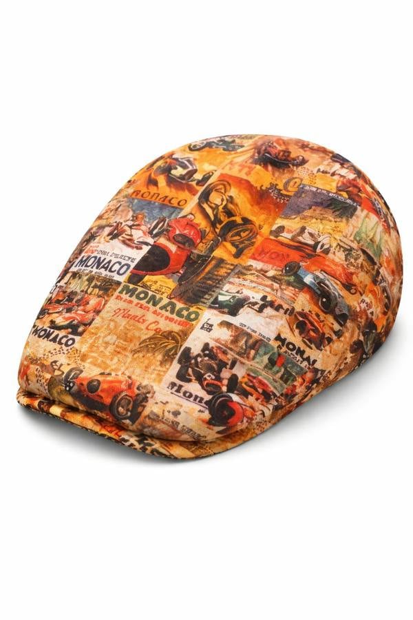 Monaco Beige Printed Flat Cap - Claudio Lugli Shirts