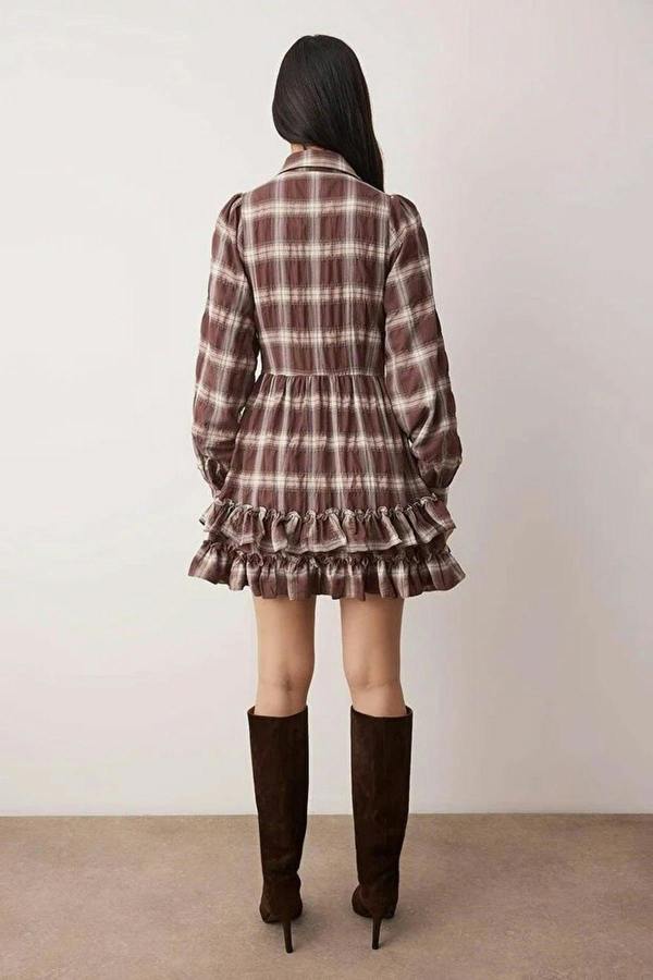 WOVCOR Mini Woven Dress with Ruffle