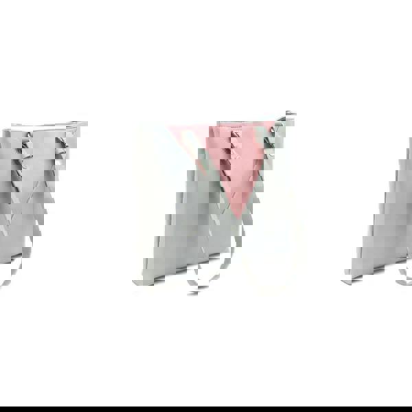 Eastern Counties Leather Alice Contrast Panel Leather Handbag - Grey/Blush - 