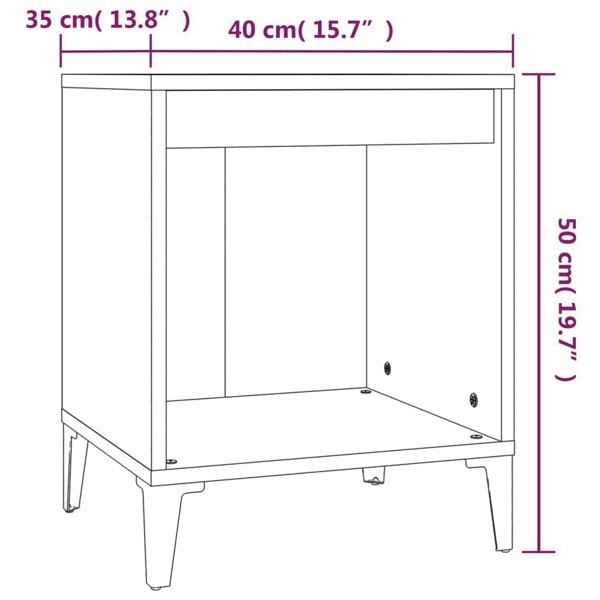 Berkfield Bedside Cabinet Black 40x35x50 cm
