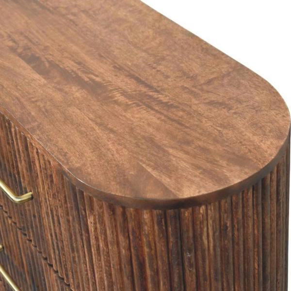 Artisan Furniture Solid Wood Ridgefront Chest – Roasted Almond, 3 Drawers, Brown