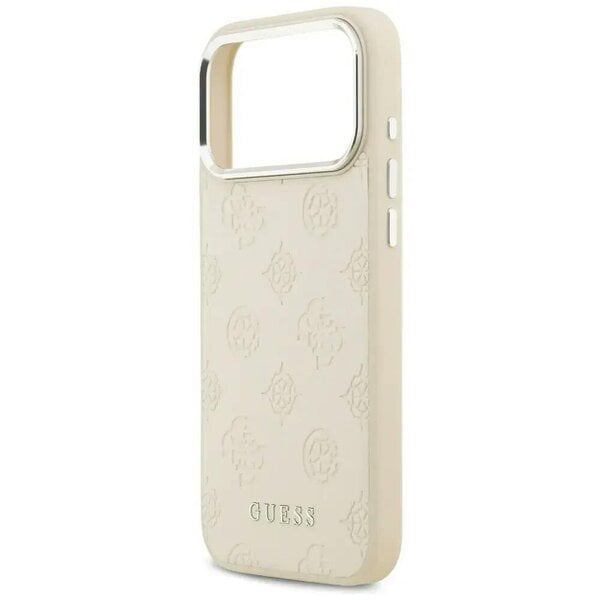Guess Peony Hot Stamp Script Case with MagSafe for iPhone 17 Pro Max 6.9" Beige - GUHMP17XPSPOSSSE