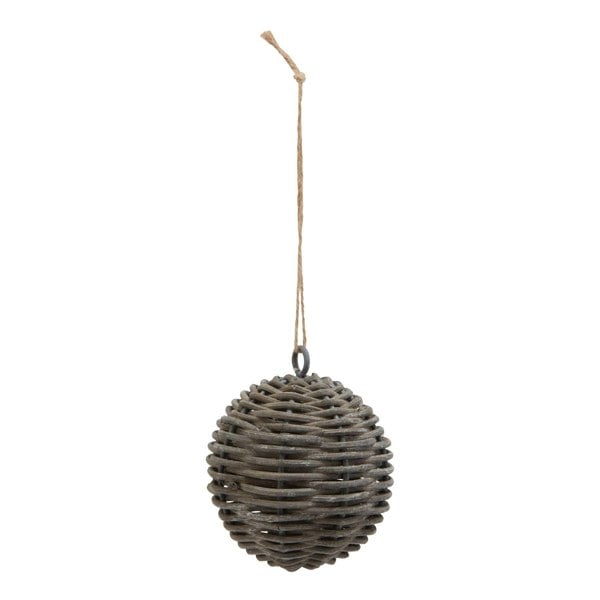Hill Interiors The Noel Collection Wicker Bauble - Brown