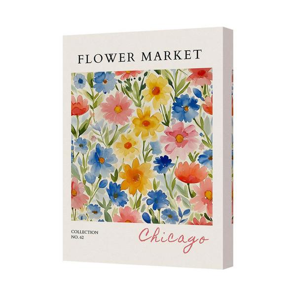 Benjamin Tate Design Floral Canvas Wall Art Flower Market Chicago Collection No 62