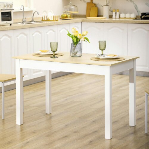 Wyld Haus Rive Wooden Oak Dining Table Seating 4 To 6 With Thick Legs