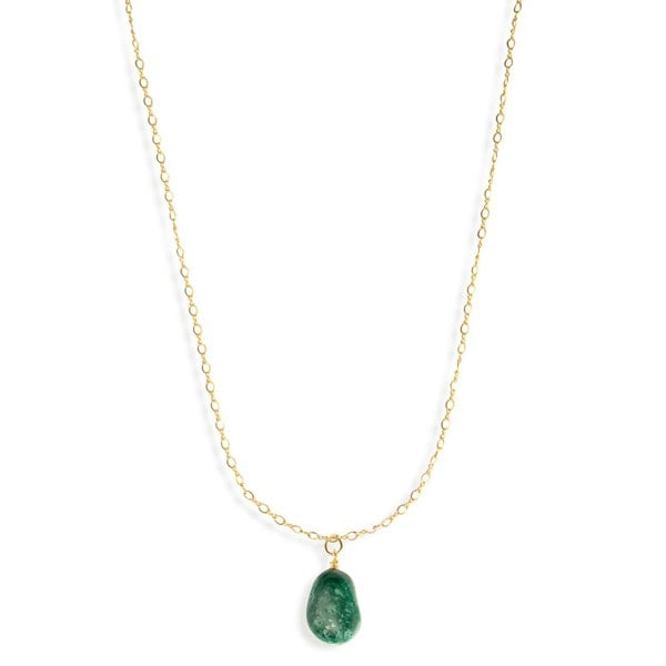 N'Damus London Malachite Fine 14K Gold Necklace