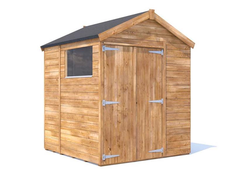 Dunster House Wooden Shed 1.8 x 1.8m (6' x 6') 15mm Walls Pressure Treated Outdoor Garden Storage Window Apex Overlord Modular