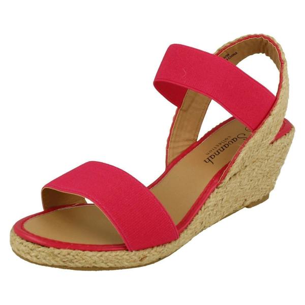 Savannah Ladies Savannah Elasticated Strap Wedge Heeled Sandals F2301