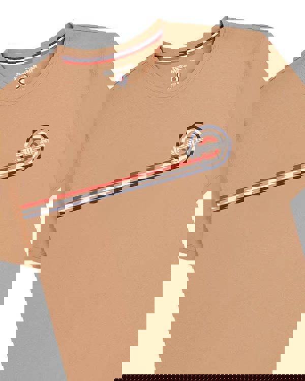 Lambretta Mens Classic Retro Stripe Logo Mod Ska Casual T-Shirt