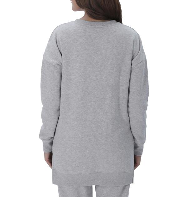 Smart Living Ladies Longline Crewneck Sweatshirt - Light Grey Marl