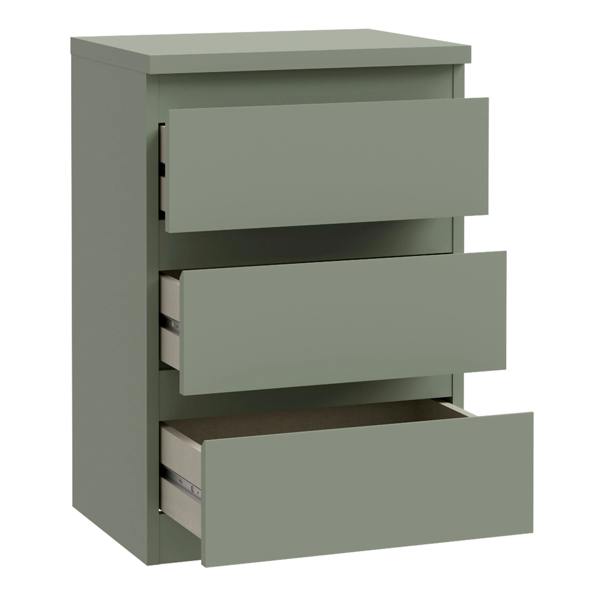 Furniture To Go Edmore 3 Drawer Bedside Chest in Sage Green