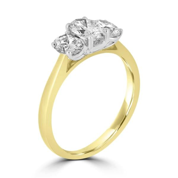 Sarah Layton 18ct Yellow Gold Oval Trilogy Ring - 1.01ct