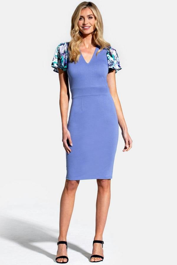 HotSquash Ponte Dress with Chiffon Sleeves