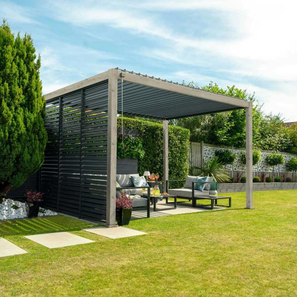 Ocean Designs Tivoli 4m x 3.6m Wood Effect Free Standing Pergola
