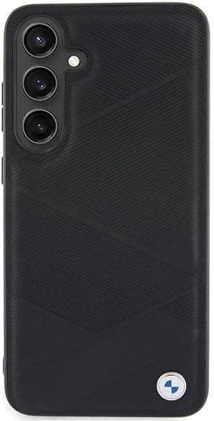 BMW Signature Leather Crossing Lines Pattern Hard Case for Samsung Galaxy S24 6.2" Black - BMHCS24S23RCGPK
