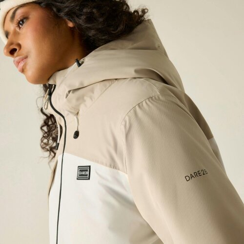 Dare 2B Womens Block Print Ski Jacket - White Pepper/Black
