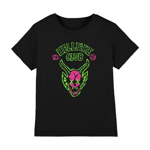 Stranger Things Childrens/Kids Hellfire Sketch Logo T-Shirt - Black