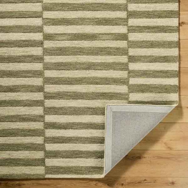 Livabliss Our Pnw Home Idaho-Hand Tufted Green Cream Wool Modern Rug