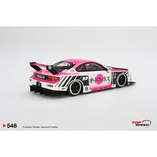 a pink and black race car