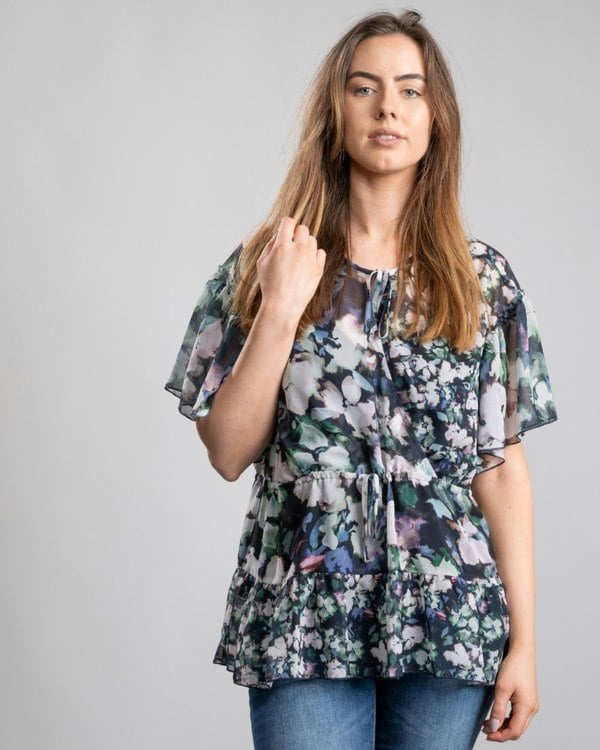 French Connection Dreda Georgette Wrap Womens Top