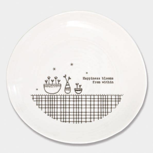 “Happiness Blooms From Within” Porcelain Dish - 14.5cm