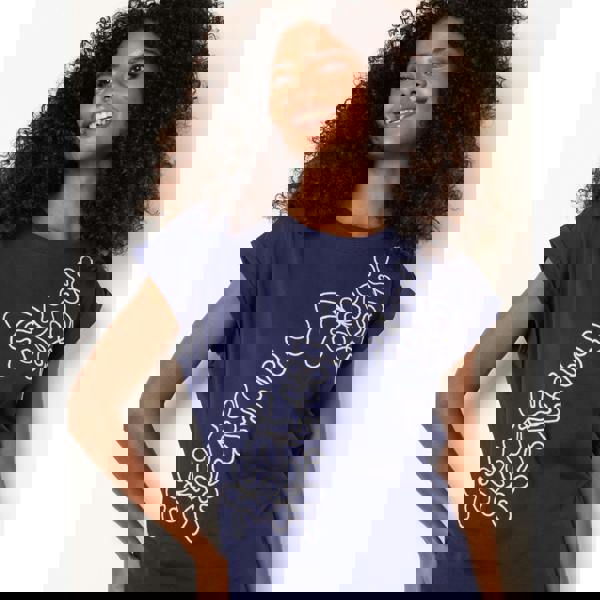 Blue Vanilla T-Shirt With Floral Embroidery