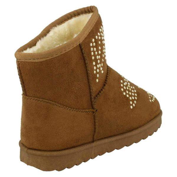Spot On Girls Spot On Fleece Lined Studded Ankle Boots