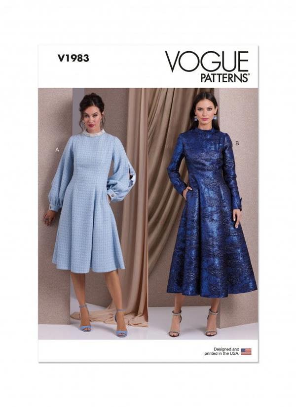 Vogue Sewing Pattern 1983, Dresses for Women, H5 (6-8-10-12-14) - Intermediate