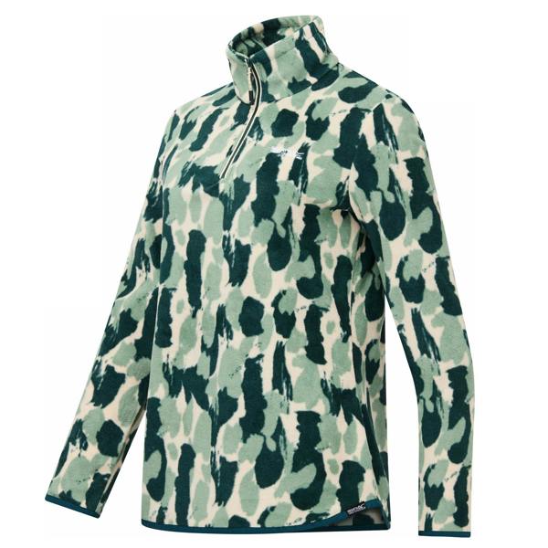 Regatta Womens/Ladies Margot Brush Stroke Quarter Zip Fleece Top - Deep Pine - 