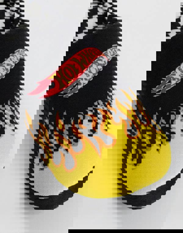 Hot Wheels Mens Black Character Mule Slippers